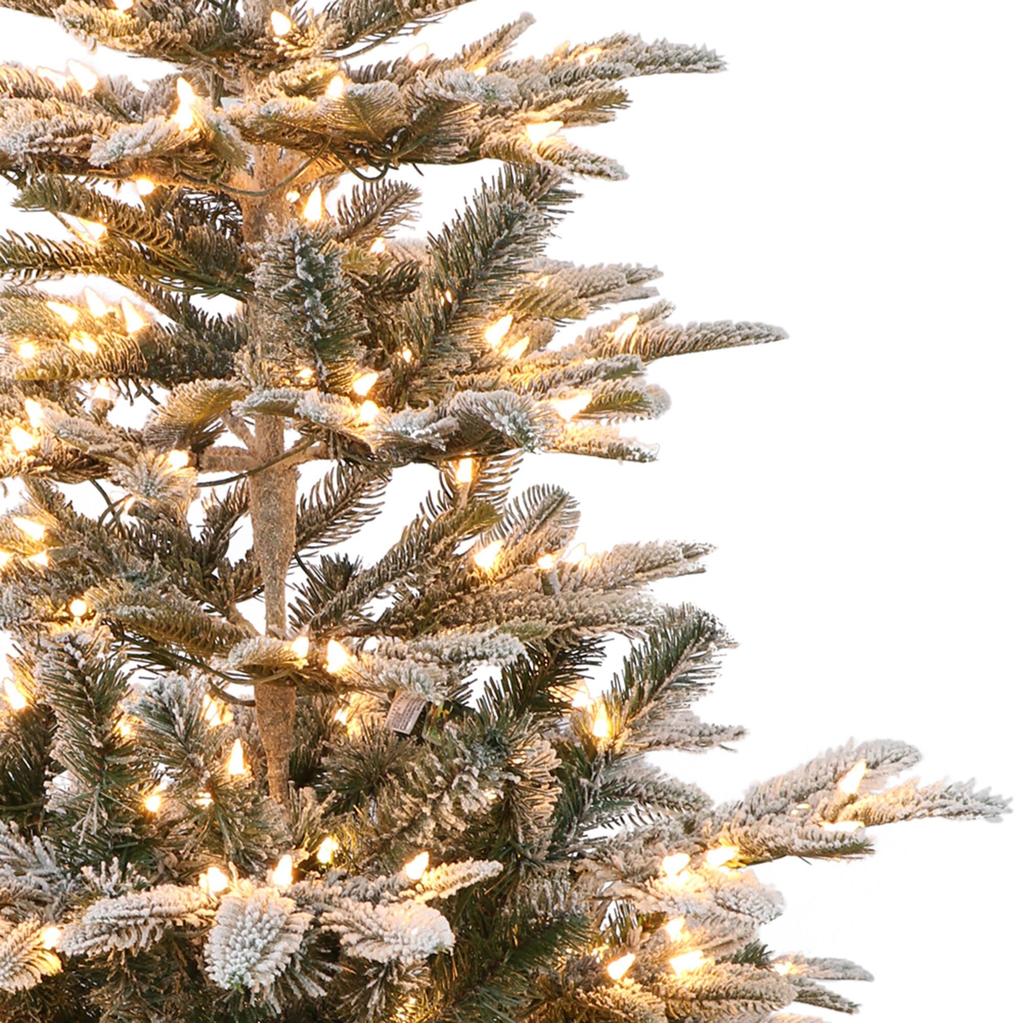 6 Pack: 4.5ft. Pre-Lit Flocked Aspen Fir Artificial Christmas Tree, Clear Lights